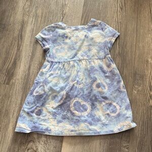 Kids Tie-Dye Dress in Blue and Cream